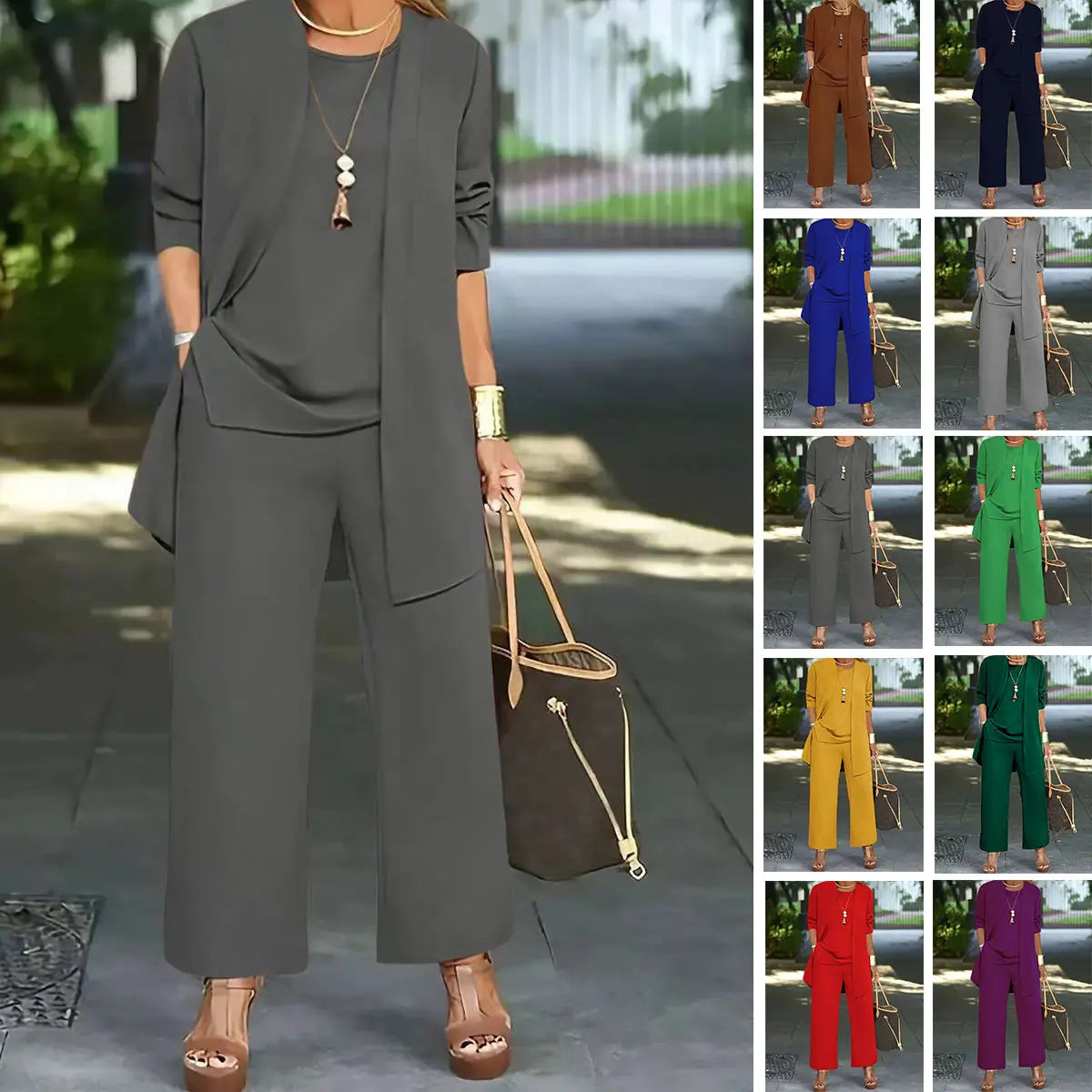 🧥【S-8XL】Set elegant de trei piese pentru femei, croială lejeră🍂