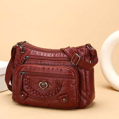 💐 Reducere de 50%! 🎁 Geantă de umăr din PU moale pentru femei – Mai multe buzunare pentru o organizare perfectă 👜🔑