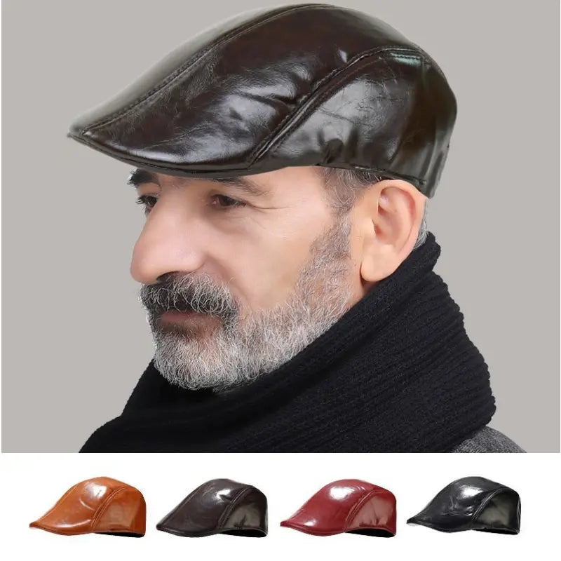 🎩 Beretă retro din piele pentru bărbați, de calitate premium✨