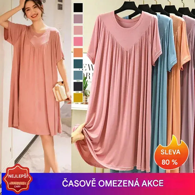 💖【S-4XL】Rochie de pijama cu mânecă scurtă, moale și confortabilă.