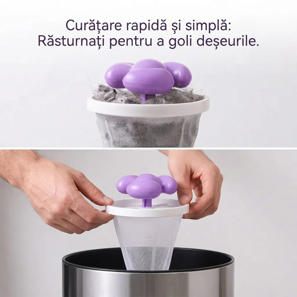 🌀 Set de 6 piese – 129 RON ✨ Filtru plutitor pentru mașina de spălat – Reține scamele, părul și blana animalelor de companie la fiecare spălare 🧺