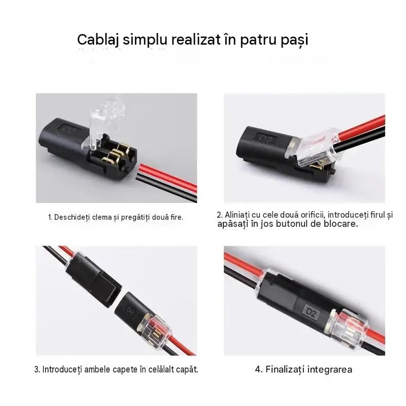 🥳 Reducere 50%! ⏰【1000 de bucăți în stoc】Conector electric fără dezizolare, cu clemă de blocare, închidere sigură și design antiderapant ⚡️