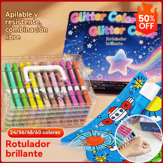【60 colores】🔥✨️Set de iluminadores flash de doble punta
