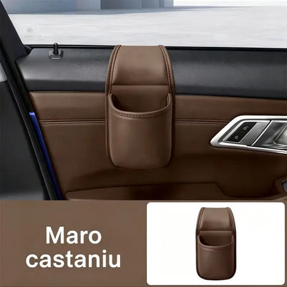 🚗 Spațiu suplimentar și ordine în mașină! Suport din piele pentru ușă auto / pahar și telefon (Montare ușoară la geam / Ofertă 1+1 GRATUIT - primești 2 bucăți)! ✨