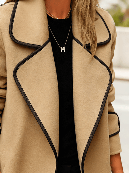 💖🔥【Επίπτωση 50%】[M-4XL] Νέο μοντέλο φθινοπωρινό/χειμερινό 2025, γυναικεία κάρδιган διπλής όψης μέσου μήκους από κασμέρι