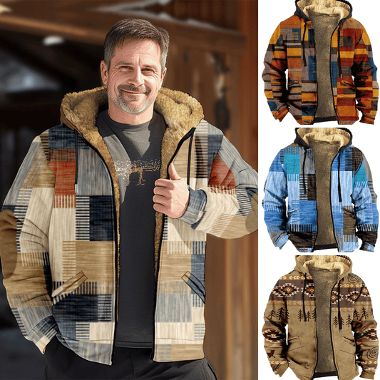 【Mitad de precio en otoño e invierno】Chaqueta de hombre otoño e invierno, estilo holgado de alta calidad, forro de vellón grueso, gruesa y cálida