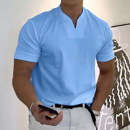 💪👔Tricou polo sport supradimensionat pentru bărbați, confecționat din bumbac elastic