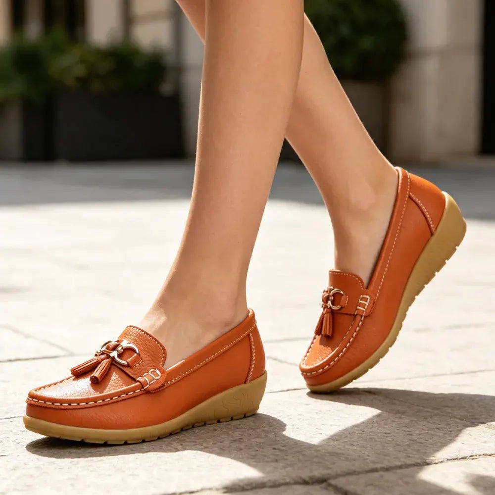 Mocasini de damă din piele naturală – Colecția 2026 (Talpă moale și groasă / Confort maxim pentru plimbări / Mărimi mari 35–44) ✨👞