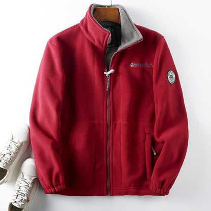 📣📣【S-3XL】Męska, bawełniana, gępna kurtka, dwustronna, wełniana kurtka 