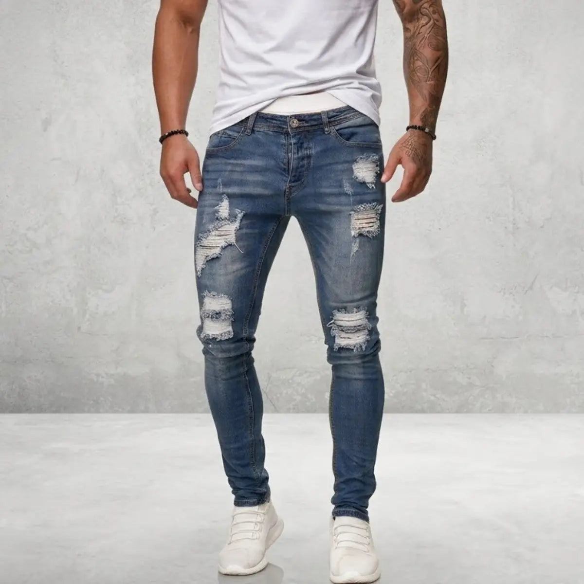 👖Blugi skinny rupți pentru bărbați, reducere 50%🏆