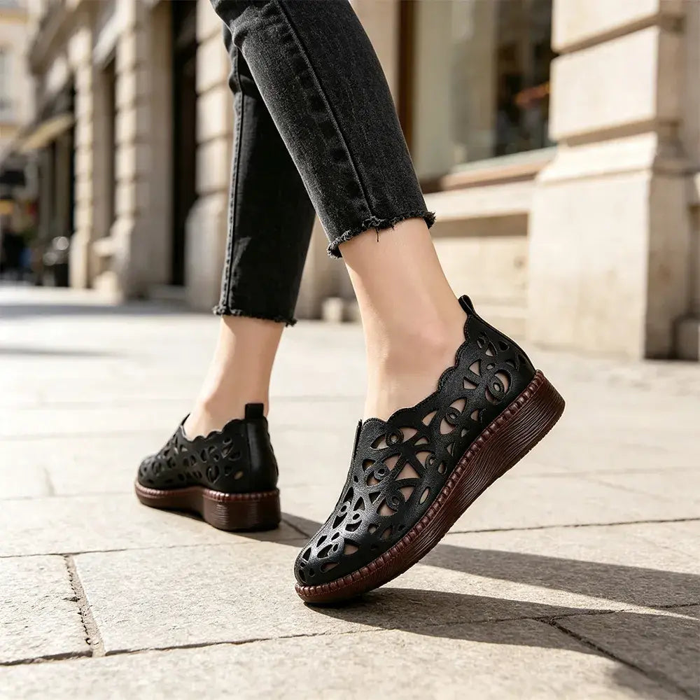 【35-42】Pantofi de damă retro retro respirabili cu vârf rotund