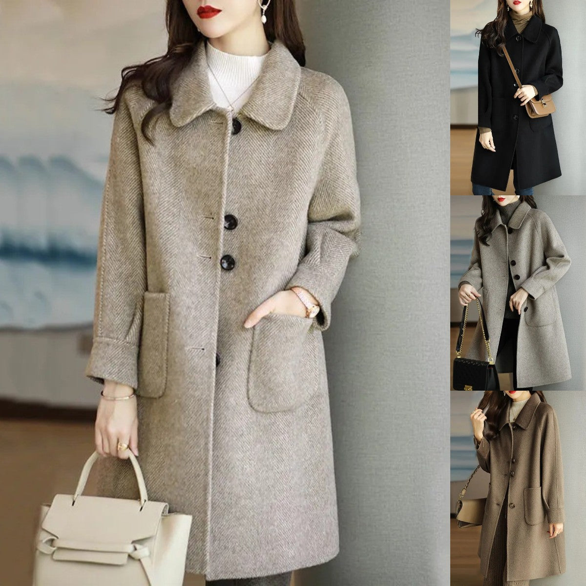 🔥🔥【Mitad de precio a finales de mes】Nuevos modelos de chaquetas de cuero sintético gruesas para otoño/invierno 2025, estilo de longitud media, slim fit