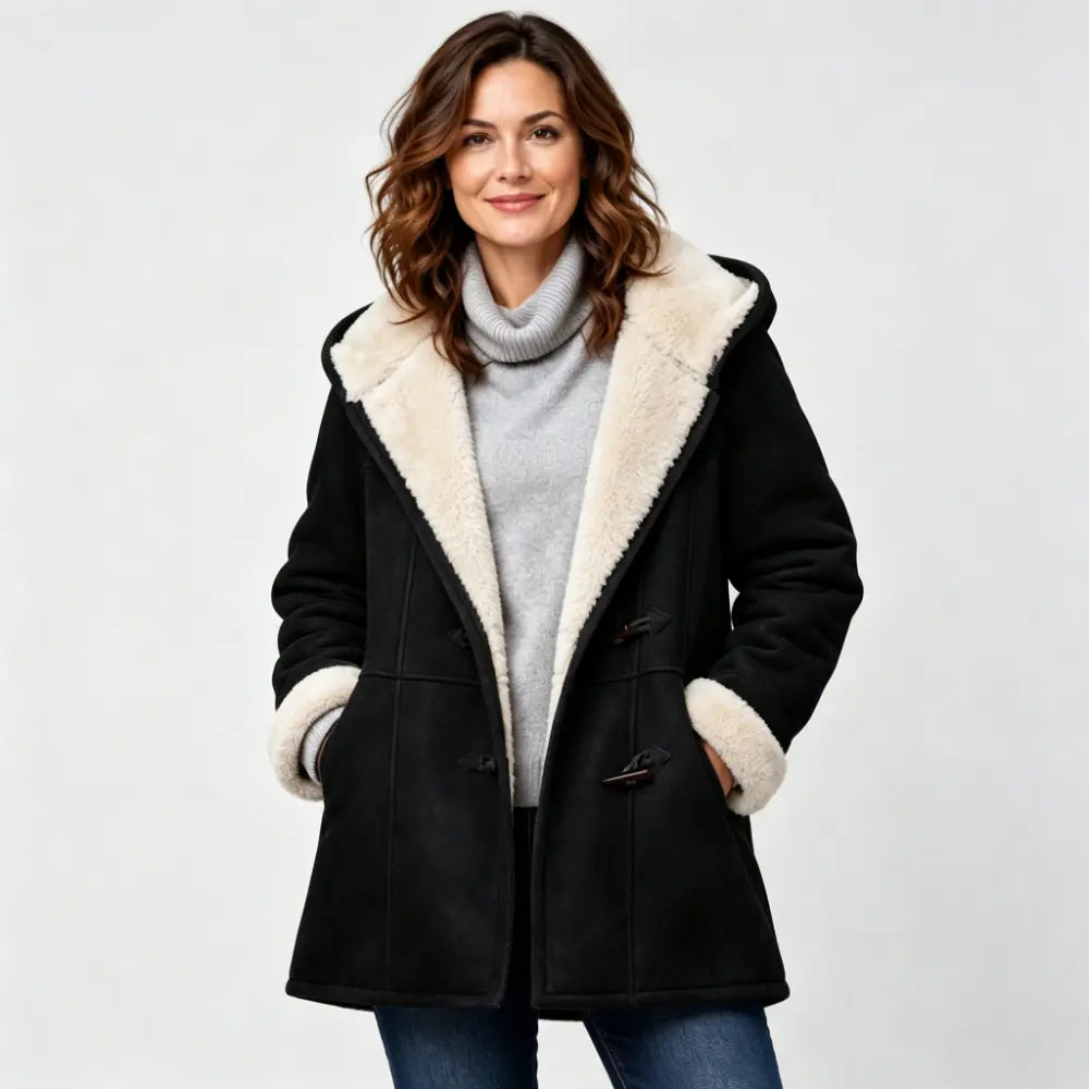🐏🥼Reducere de 50%💖 Haină elegantă și călduroasă pentru femei, din imitație de piele întoarsă și cu căptușeală din fleece; mărimi S-5XL; geacă casual de iarnă.