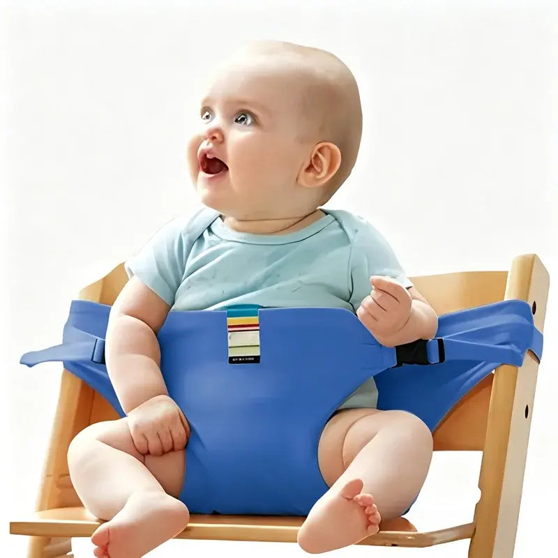 👶 Un produs indispensabil pentru hrănirea copiilor în călătorii! Centura de fixare de siguranță pentru scaunul de masă portabil pentru copii, gata de utilizare cu o singură apăsare, cu protecție împotriva căderilor! ✨🎒