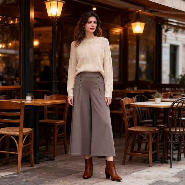 【30% ZNIŻKI】【M-5XL】Modna spódnica z wysokim stanem i szerokimi nogawkami dla kobiet 