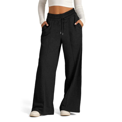 🎁Pantaloni de damă uni, cu talie subțire și croi larg🔥