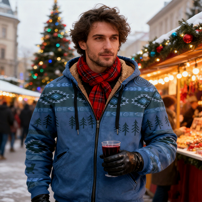 【Polovičná cena na jeseň a zimu】Pánska jesenná a zimná bunda, vysokokvalitný voľný štýl, hrubý plyš, teplá a pohodlná