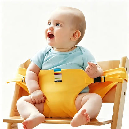 👶 Un produs indispensabil pentru hrănirea copiilor în călătorii! Centura de fixare de siguranță pentru scaunul de masă portabil pentru copii, gata de utilizare cu o singură apăsare, cu protecție împotriva căderilor! ✨🎒