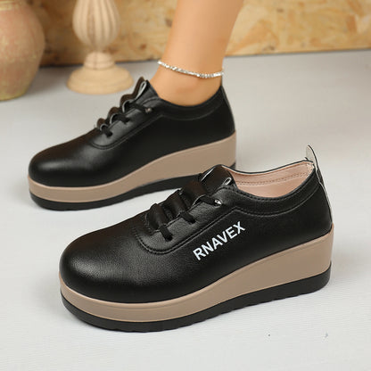 🔥 Promocja -50% 【Kup 1, a 1 gratis】【35-40】Damskie skórzane buty na grubej podeszwie