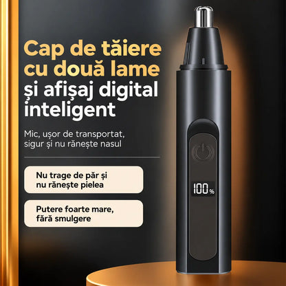 Aparat profesional pentru tuns părul din nas și urechi cu ecran LED, cadou de călătorie confortabil