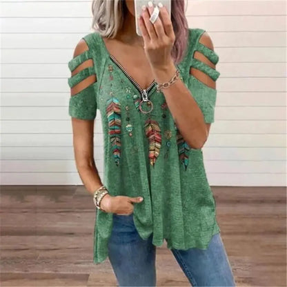 🔥Ofertă specială limitată în timp🥻【S-5XL】Topuri noi de vară pentru femei, confortabile, casual, slim, din bumbac, cu decolteu în V.