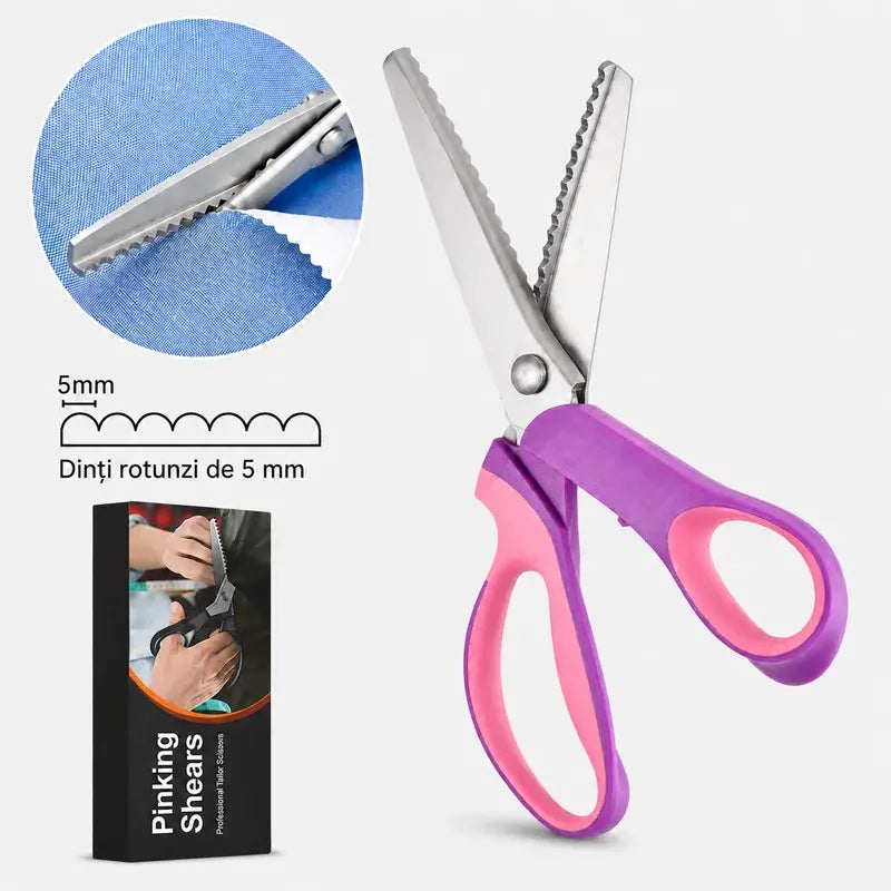 ✂️ Taie impecabil și previne deșirarea materialelor! Foarfecă profesională ZIG-ZAG / Valuri pentru croitorie și lucru manual! ✨