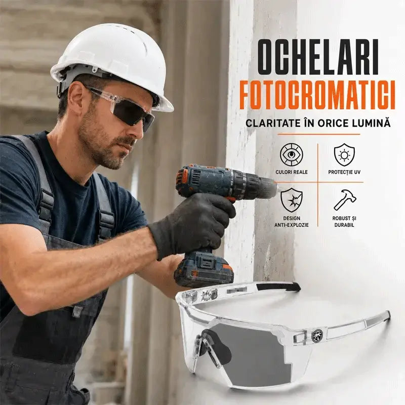 Ochelari de Protecție Multipurpose pentru Muncă și Sport – Anti-Praf, Anti-Vânt și Protecție UV400 pentru Lucrări de Tâmplărie, Bricolaj, Service Auto, Grădinărit și Ciclism