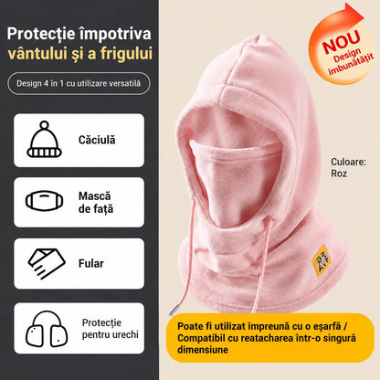 ❄️ Cagulă termică cu acoperire completă și căptușeală din fleece, concepută pentru protecție împotriva frigului chiar și la temperaturi de până la -20°C. ⛷️ Ideală pentru schi, motociclism și activități în aer liber