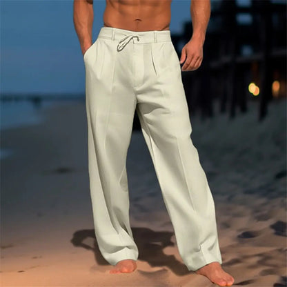 👖 50% reducere🔥 Pantaloni bărbătești din in respirabil, stil vacanță la plajă și la malul mării