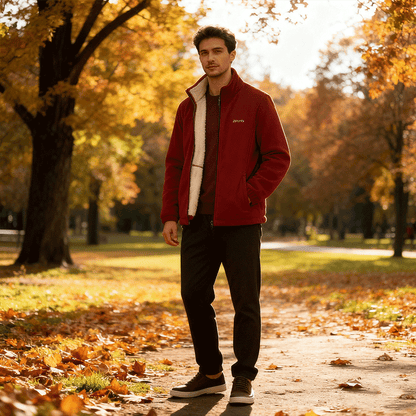 ⛄【Размери M-5XL】Нова мъжка дебела аksamitена kurtka с ягненски мех, за есен и зима