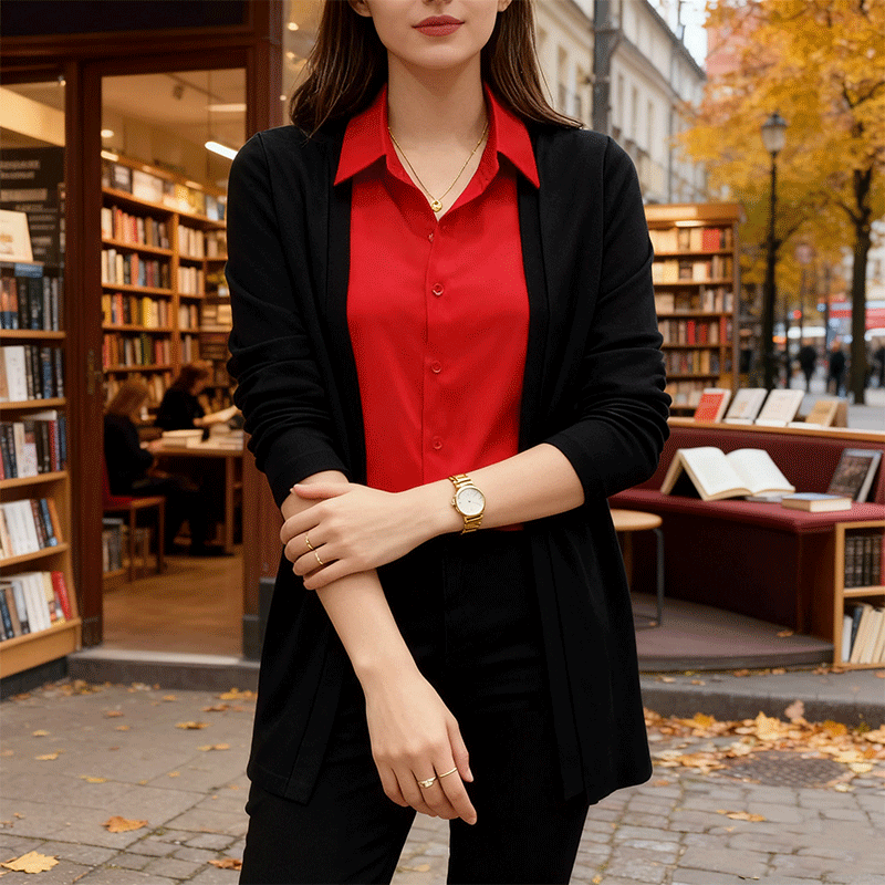 【Jesień/Zima 50% OFF】【L-5XL】2025 Nowa jesienna fałszywa koszula dwuczęściowa, elegancki styl