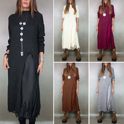 【XS-3XL】👗Nuevo conjunto de encaje, diseño con abertura, estilo suéter, vestido con tirantes + suéter con abertura, 2 piezas