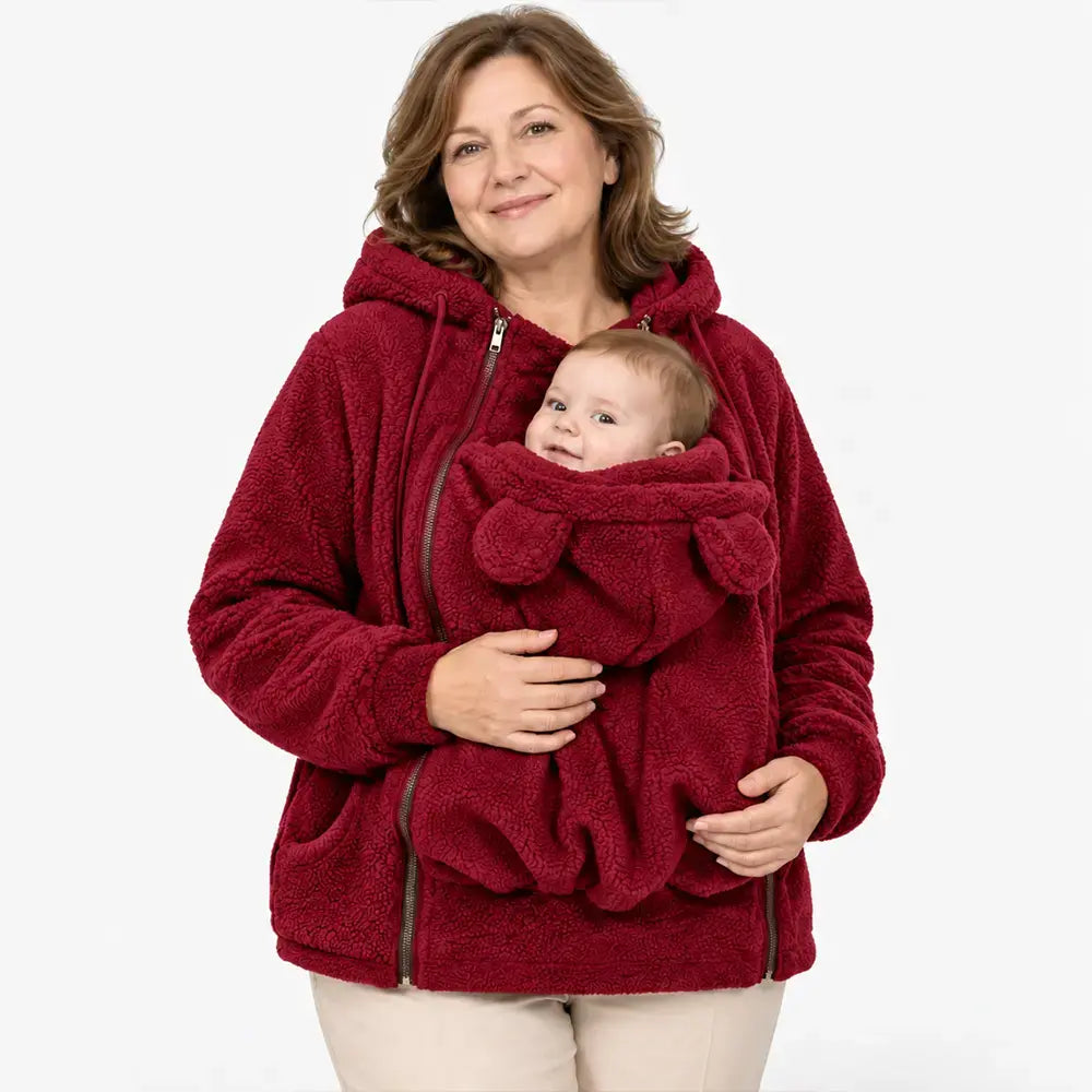 🧸❄️ Jachetă moale din fleece tip „teddy”– ia-ți cu tine bebelușul sau câinele!