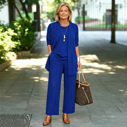 🎁【S-7XL】Set de vară din 3 piese: cardigan lejer, top lejer și pantaloni eleganți anti-șifonare, mărimi