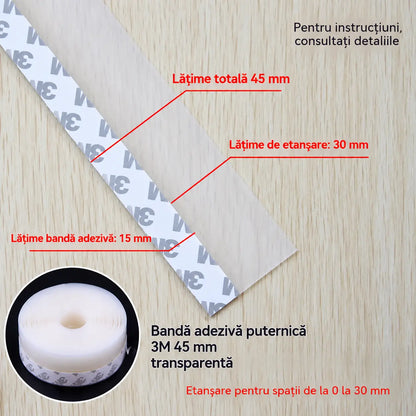 🚪【5M】Bandă de etanșare din PVC pentru uși – protecție împotriva prafului și curentului de aer