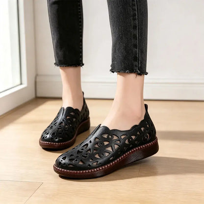 【35-42】Pantofi de damă retro retro respirabili cu vârf rotund
