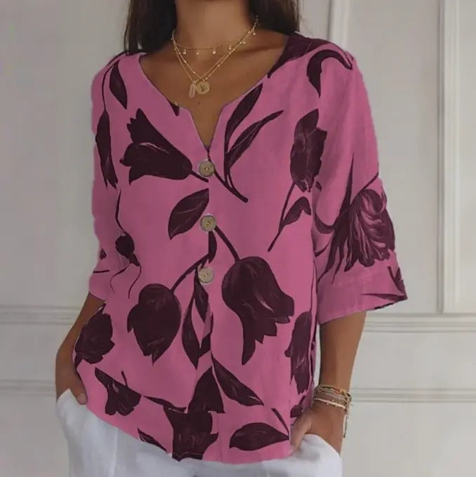 ✨✨Tricou pentru femei din bumbac imprimat, material natural, respirabil și confortabil