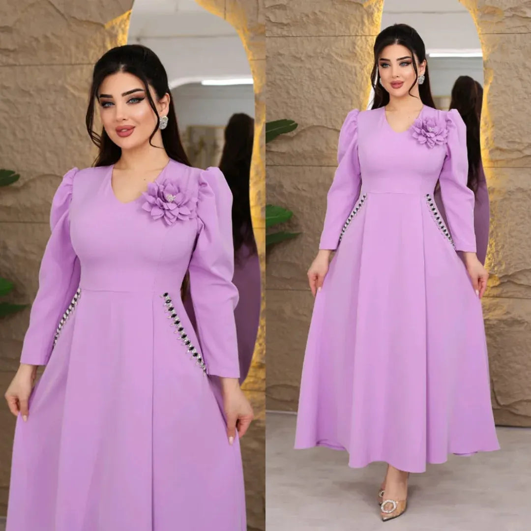 🔥🔥【S-5XL】【40-120kg】🥰 👗Rochie nouă la modă de toamnă și iarnă 2025 cu imprimeu mare
