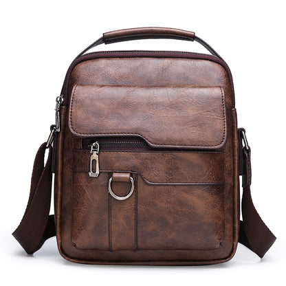 🏆【Variantă premium din piele naturală】Geantă bărbătească vintage casual de umăr, cu capacitate mare