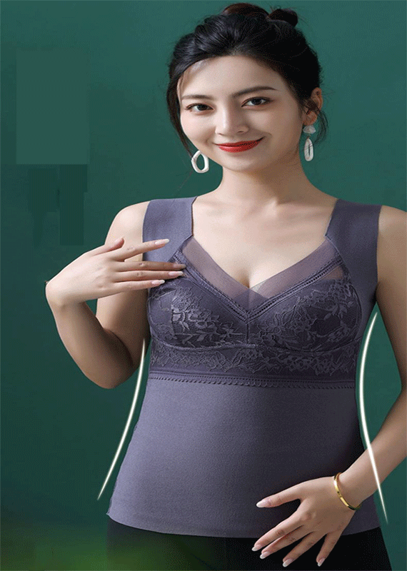 🔥【2 por 3】❤️Lencería otoño-invierno, hecha de felpa gruesa con encaje, espalda bonita, incluye accesorios para reafirmar el busto y previene su caída