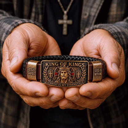 ✝️ Brățară creștină „Regele Regilor” – simbol al credinței și protecției 🙏