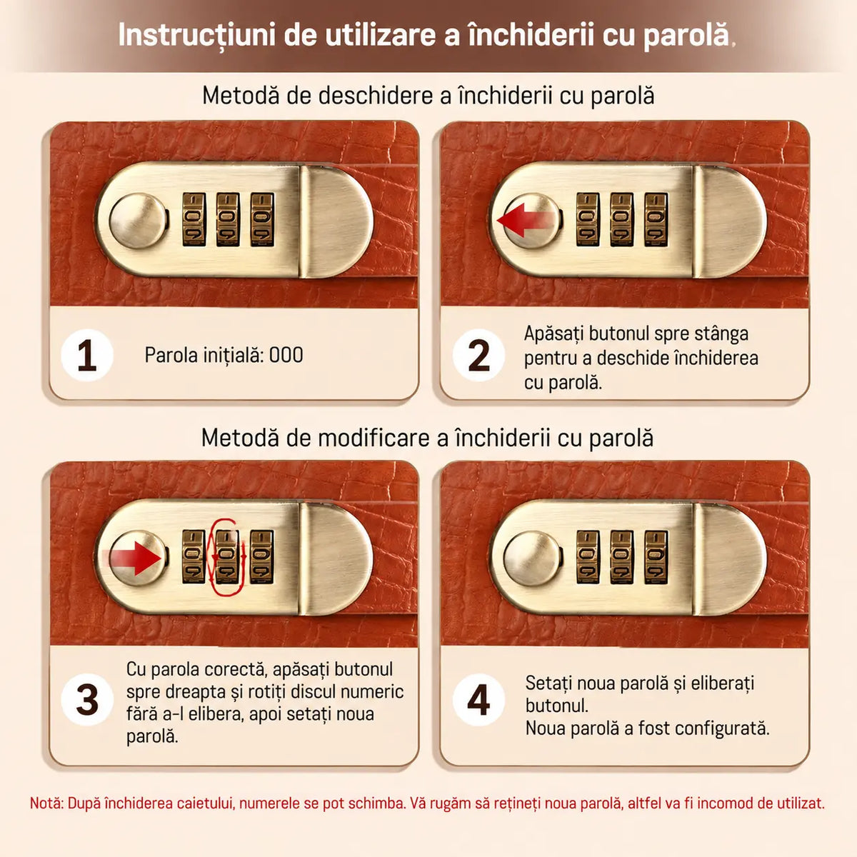 📓💼🔐 Organizator de portofel cu încuietoare cu cod reglabil – depozitare sigură pentru cecuri, numerar, carduri bancare și toate documentele. Practic, elegant și cu capacitate mare! ✨