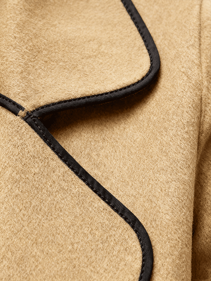 💖🔥【Επίπτωση 50%】[M-4XL] Νέο μοντέλο φθινοπωρινό/χειμερινό 2025, γυναικεία κάρδιган διπλής όψης μέσου μήκους από κασμέρι