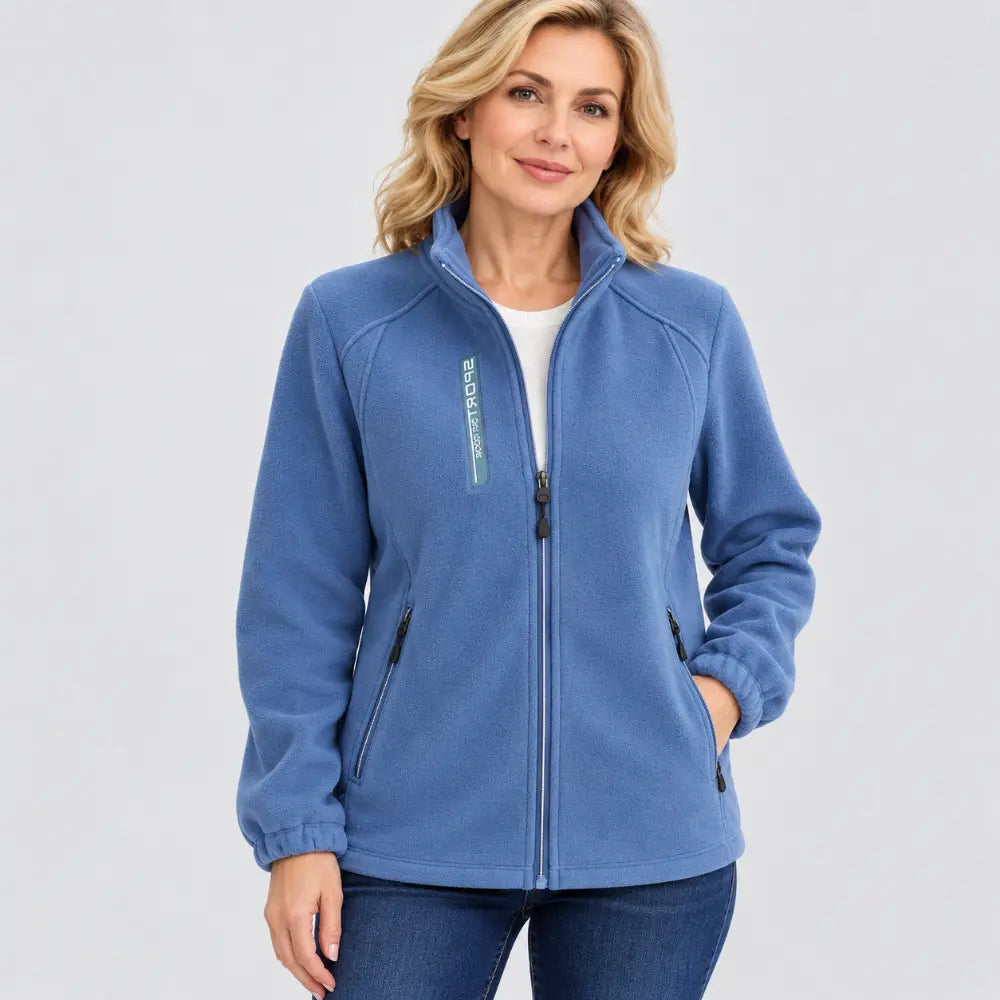 ✨【XL-5XL】Jachetă din fleece pentru femei – potrivită pentru vreme rece; prevăzută cu guler înalt, închidere cu fermoar și croială cambrată; produs nou.