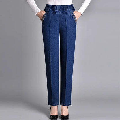 👖【L-5XL】Blugi de vară pentru femei, cu elasticitate înaltă, respirabili și confortabili, croială flatantă, ușor de combinat.