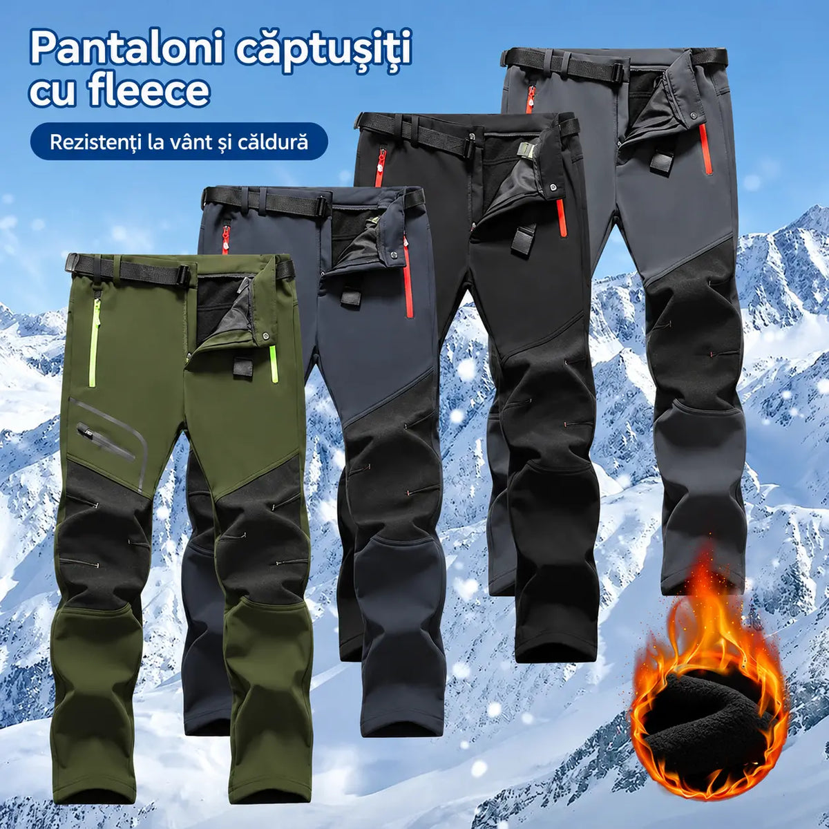 🏃‍♂️【S–5XL】Pantaloni outdoor pentru bărbați, model nou 2026, pentru toamnă și iarnă – călduroși, căptușiți cu fleece, impermeabili și rezistenți la vânt