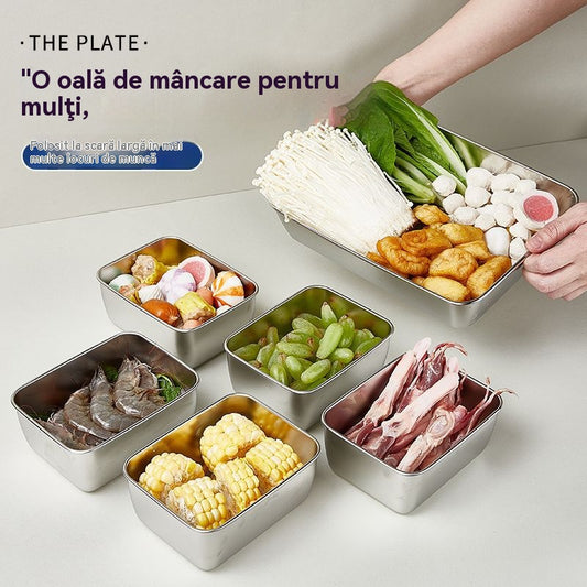 😍Cutie de depozitare a alimentelor din oțel inoxidabil, sigilată anti-îngheț, cutie specială de depozitare la congelator, material alimentar, cu un capac pentru a păstra prospețimea probelor