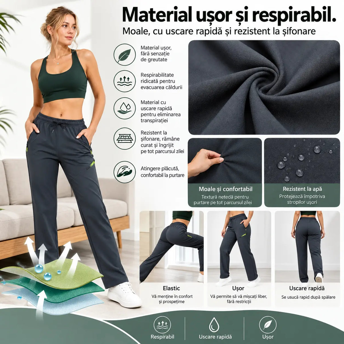 ⏳ Ofertă limitată 🔥 Pantaloni cargo de damă cu croială dreaptă și talie elastică — ideali pentru serviciu, călătorii și purtare zilnică 👖✨