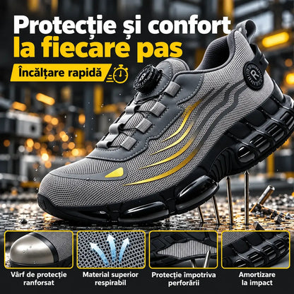 💥 Puțin mai scumpi, dar de calitate foarte bună! Pantofi de protecție rezistenți la impact și perforare, cu elemente de protecție din oțel, confortabili și antiderapanți