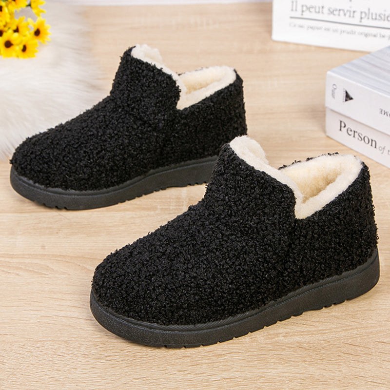 【Rozmiary 35-41】Ciepłe płaskie buty śnieżne wykonane z wełny i aksamitu